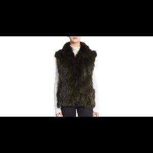Adrienne landau black fox fur vest S